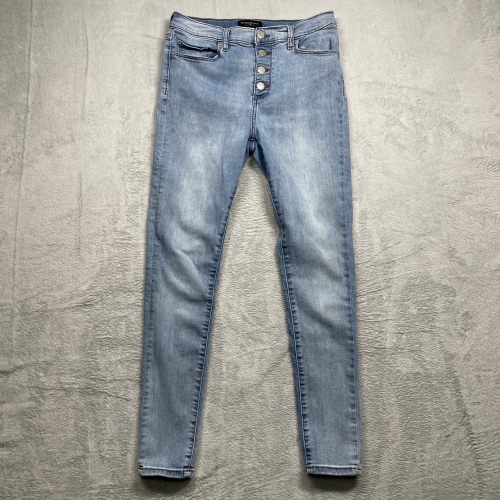 Banana Republic Jeans Women 28/6 Light Blue High Rise Skinny Button Fly Stretch